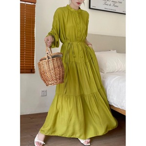 Robes longues à manches longues pour femmes, coupe ample, grande taille, nouvelle arrivée, avec ceinture, tendance - Product Image 1