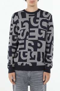 Suéter de hombre OEM y ODM con logotipo personalizado, prendas de punto con letras Jacquard, jersey de cuello redondo para hombre, jerséis de punto informales, suéter de punto de invierno para hombre - Product Image 2