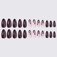 Ongles en gel de luxe de haute qualité pour Halloween et Noël, ongles en acrylique, 24 pièces en boîte, faux ongles artificiels