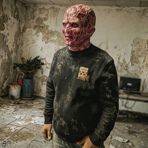 <span class=keywords><strong>Masque</strong></span> intégral en latex réaliste <span class=keywords><strong>avec</strong></span> cicatrices brûlées, drôle et original, accessoire tendance pour Halloween, cosplay, fêtes costumées, maison hantée - Product Image 5
