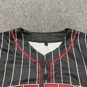 Maillot de baseball de haute qualité à rayures personnalisées avec logo en sergé brodé - Product Image 3