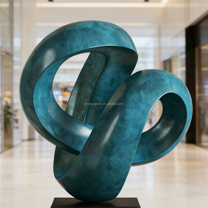 Sculptures Extérieures Personnalisées en Acier Inoxydable de Grande Taille, Surface Patinée/à Motifs de Pierre/Ressemblant à la <span class=keywords><strong>Rouille</strong></span>, Œuvres d'Art Métalliques de Haute Qualité - Product Image 3