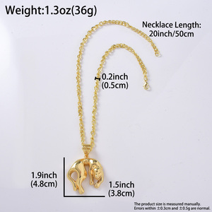 Collier pendentif Zeadear unisexe plaqué or, motif panthère, poli, tendance, orné, attrape-regard, vente en gros, mode, personnalisé - Product Image 6