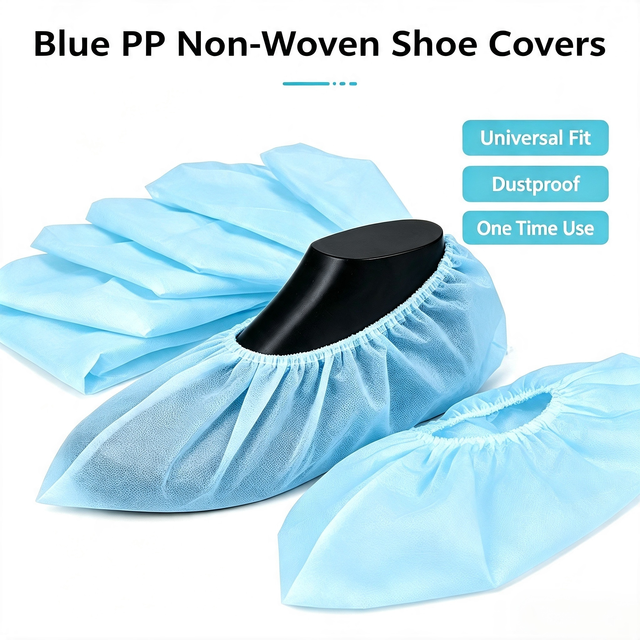 Disposable Non Woven Shoe Covers Non slip Breathable Shoe Boot Covers for Hospital Cleanroom Factory Household Hotel
