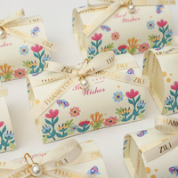 DAMAI Nouveauté en gros, boîte à dragées rectangulaire jetable avec fleur de perles, pour mariage, cadeaux de mariée, décorations de table