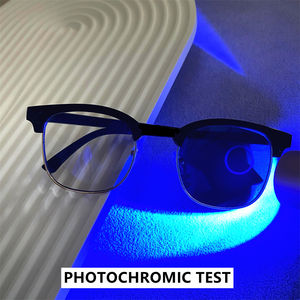 Lunettes Photochromiques Anti-Lumière Bleue pour Hommes UV400 Rondes Argent Dorées Noires Classiques Monture Sourcilière pour Femmes Transition Intérieur Extérieur - Product Image 2