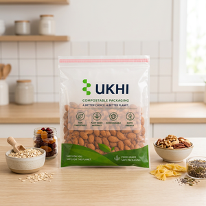 ถุงบรรจุภัณฑ์อาหารอุตสาหกรรมย่อยสลายได้ทางชีวภาพ UKHI Bio Compostable PBAT PLA ทำจากแป้งข้าวโพด สำหรับบรรจุบะหมี่ เยลลี่ และของขวัญ ความหนา 50 ไมครอน - Product Image 3