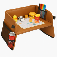 Plateau d'activités pliable en cuir PU pour enfants, table à dessin portable pour siège de voiture, table à dessin pour siège arrière pour tout-petits, OEM personnalisé