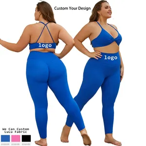 Personalizado Ginásio Conjuntos de Fitness Para Mulheres Sportswear Activewear XXXL Sutiã Esportivo E Leggings Calças Yoga Suit Plus Size Conjuntos das Mulheres