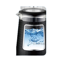 Nouvelle bouilloire électrique sans fil en verre 1,7 L 1500 W 2025 avec base rotative à 360°, fonction maintien au chaud et protection anti-ébullition à sec pour hôtels