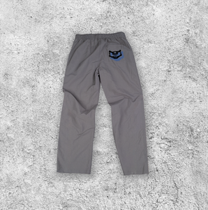 Pantalones de chándal informales de lona de algodón 100% de peso pesado para hombre con logotipo personalizado, transpirables, con cierre de cordón, cintura bordada - Product Image 5