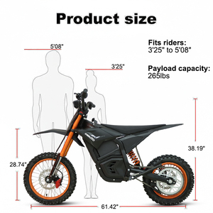 Motocicleta Todoterreno Potente de 3000w y 60km/h con Frenos Hidráulicos, E-moto Cross para Mayores de 13 Años - Product Image 3
