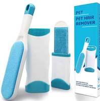 Rouleau à peluches auto-nettoyant double face pour enlever les poils d'animaux de compagnie de la vêtement