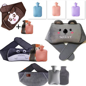 Chauffe-mains anti-douleur Petit sac à eau chaude en caoutchouc PVC de 1000ml Bouteille d'eau chaude avec <span class=keywords><strong>ceinture</strong></span> - Product Image 5