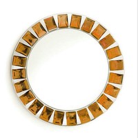 Assiette de présentation en verre miroir ornée de diamants de 13 pouces pour événements de mariage