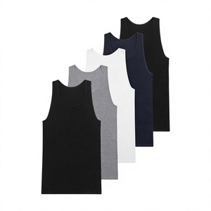Débardeur côtelé personnalisable pour homme – Sous-vêtement sans manches écologique, respirant, séchage rapide, pour entraînement musculaire (vente en gros) - Product Image 3
