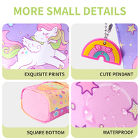 Sac à crayons en toile de haute qualité, fermeture éclair, motif de dessin animé unisexe pour garçons et filles de 6 à 12 ans, utilisation scolaire, grande capacité, modèle