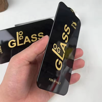 Pelindung Layar Kaca Tempered Alumina Tinggi Bingkai Hitam Full Cover untuk Samsung A55 A15 A54 S23 S24 Ultra