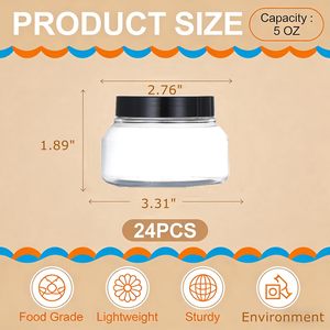 <b>Body</b> <b>Scrub</b> Jars 8oz Clear Plastic Screw Top Cosmetic Containers for Sugar <b>Scrub</b> & <b>Body</b> Butter Low Profile - Product Image 2