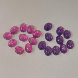 Cabujones Sintéticos Ovalados con Base Plateada en Rosa/Azul/Verde/Morado, Gema Suelta de Rubí Estrella para la Fabricación de Joyas - Product Image 1