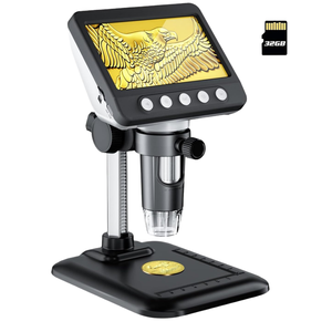 Mikroskop Digital USB LCD 4.3 inci 1080P Pembesar Koin dengan 8 Lampu LED yang Dapat Disesuaikan Kompatibel dengan Windows untuk Dewasa dan Anak-anak - Product Image 1