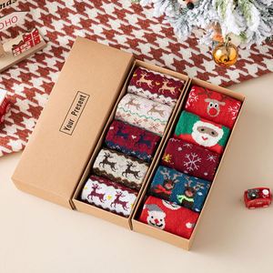 All Seasons Hooded High-Crew European American Tube <b>Socks</b> Creative <b>Cartoon</b> Christmas Decorations Featuring New Year Snowman - Product Image 5
