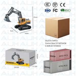 Excavatrice télécommandée en métal AiJH à 6 canaux, jouets de construction pour enfants, jouets de <span class=keywords><strong>tracteur</strong></span> sur chenilles, cadeau d'anniversaire - Product Image 6