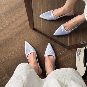 Tacchi alti a punta 2025 la primavera e l'estate nuove scarpe monostrato con tacco a spillo piccole scarpe monostrato da donna sandali con fibbia di strass <span class=keywords><strong>Tre</strong></span> - Product Image 3