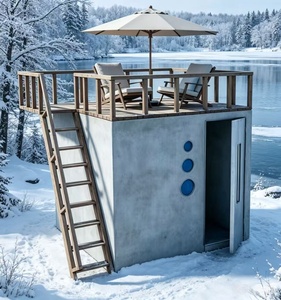 Serre extérieure personnalisable en acier résistant aux chocs, avec escalier en bois et terrasse, résistante au feu - Product Image 2
