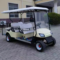 Voiturette de golf électrique classique 6 places 48V avec feux LED avant et arrière combinés, sac de golf 3M inclus, certifiée CE