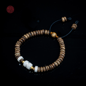 Pulsera de cuentas de agarwood artesanal de 6 mm con incrustaciones de plata y piedras, estilo 7, accesorio de lujo refinado - Product Image 2