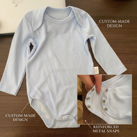 Combinaison à manches longues en coton peigné unisexe pour bébé garçon fille, impression personnalisée, lavable en machine, pour vêtements de nouveau-né en gros