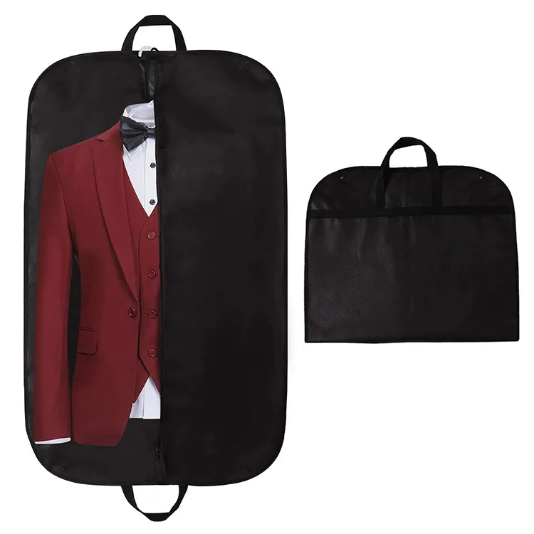 環境にやさしいカスタムプリント不織布ガーメントバッグ通気性スーツカバーバッグ