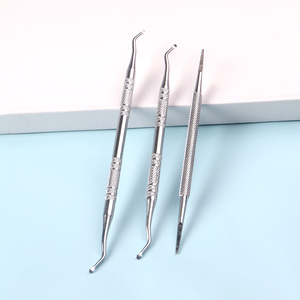 TSZS haute qualité 3 pièces/ensemble en acier inoxydable ongle incarné outil de soin de manucure professionnel Kit de Correction d'orteil à Double extrémité - Product Image 1