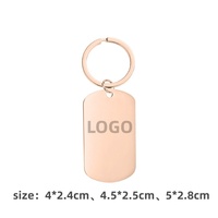 Individueller Metall Schlüsselanhänger Edelstahl Hundemarke Schlüsselring Lasergravur Logo Personalisiert Geschenk