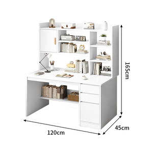 Bureau intégré avec étagères et tiroirs – Idéal pour l'écriture, l'ordinateur, le bureau, la chambre, la maison, l'étude ou la <span class=keywords><strong>location</strong></span> - Product Image 2