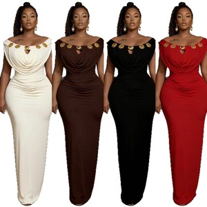 Abito <span class=keywords><strong>da</strong></span> sera elegante <span class=keywords><strong>da</strong></span> donna, a vita alta, slim fit, stile bohémien, chic, sexy, lungo, con spalle scoperte, ideale per feste e matrimoni - Product Image 5