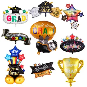 College Grad Congratulations Trophy Foil Balloons Student Graduation Ballon For Graduation Party Decoration Helium Globos