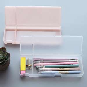 Top Qualität Einfache Transparent bleistift fall Frosted Kunststoff Bleistift Stifte lagerung box schreibwaren Büro Liefert 3 spezifikationen - Product Image 2