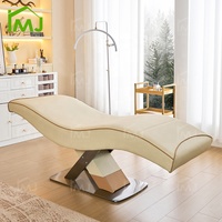 Table de massage en cuir PU pour soins du visage, lit de beauté incurvé pour salon de tatouage et extensions de cils