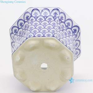 RZPR venta al por mayor macetas de cerámica azul y blanca con diseño geométrico 3 pcs/Set macetas pequeñas - Product Image 5