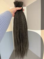Vente en gros de haute qualité Remy trame blanc crépus Yaki tressage cheveux gris crépus raides en vrac cheveux pour tresses