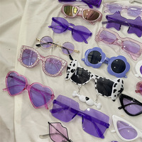 Lunettes de soleil violettes rétro à monture ronde pour hommes Lunettes anti-UV UV400 claires Visages carrés Lunettes sexy pour femmes