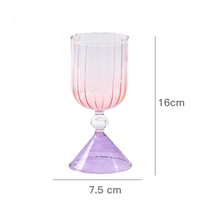 Verre à dessert créatif à rayures dégradées pour crème glacée, pudding et boissons glacées – Idéal pour les bars