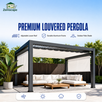 Pergola solaire à panneaux photovoltaïques intégrés, fabrication directe d'usine, toit en aluminium durable, structure en alliage d'aluminium pour jardin extérieur, patio