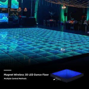 Piste de danse LED professionnelle magnétique avec miroir en verre laminé, motif floral, location <span class=keywords><strong>pour</strong></span> allée, Malaisie, fonctionne sur batterie, 3x3 pieds - Product Image 1