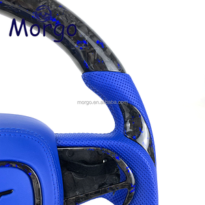 Volant de voitures en fibre de carbone forgé bleu personnalisé pour <span class=keywords><strong>Dodge</strong></span> Charger Challenger Hellcat SRT <span class=keywords><strong>RT</strong></span> 392 Durango Racing Style Design - Product Image 5