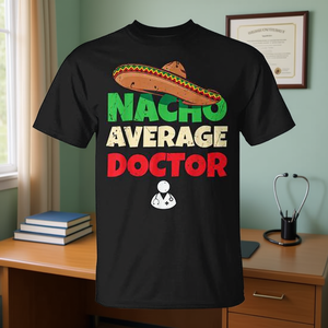 T-shirt « Nacho Average Doctor » : blague pour étudiants en médecine, cadeau pour médecins - Product Image 3