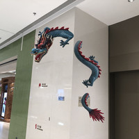 Sculpture de dragon en fibre de verre sur mesure, statue de dragon chinois en métal pour projet paysager commercial