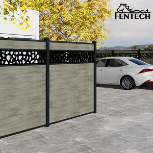 Pannelli Compositi in Legno e Plastica Personalizzabili Fentech, Recinzione con Pali in Alluminio, Steccato WPC per Privacy in Giardino - Product Image 4